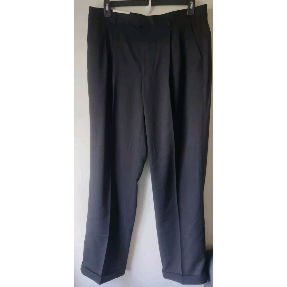 NWT Greg Norman Pants Mens 36X32 Pleated Front Straight Black Polyester